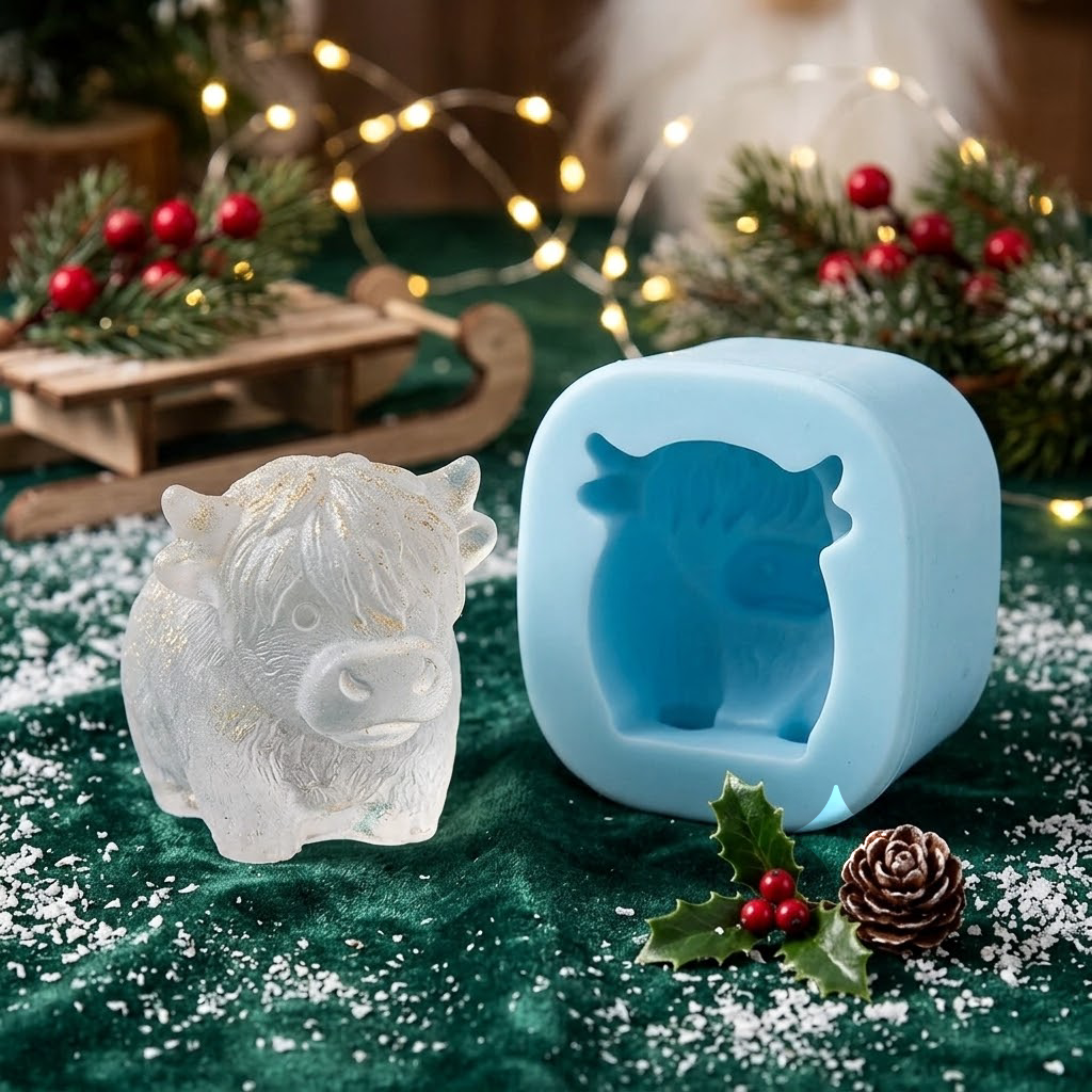 Highland Cow Silicone Ice Cube Tray