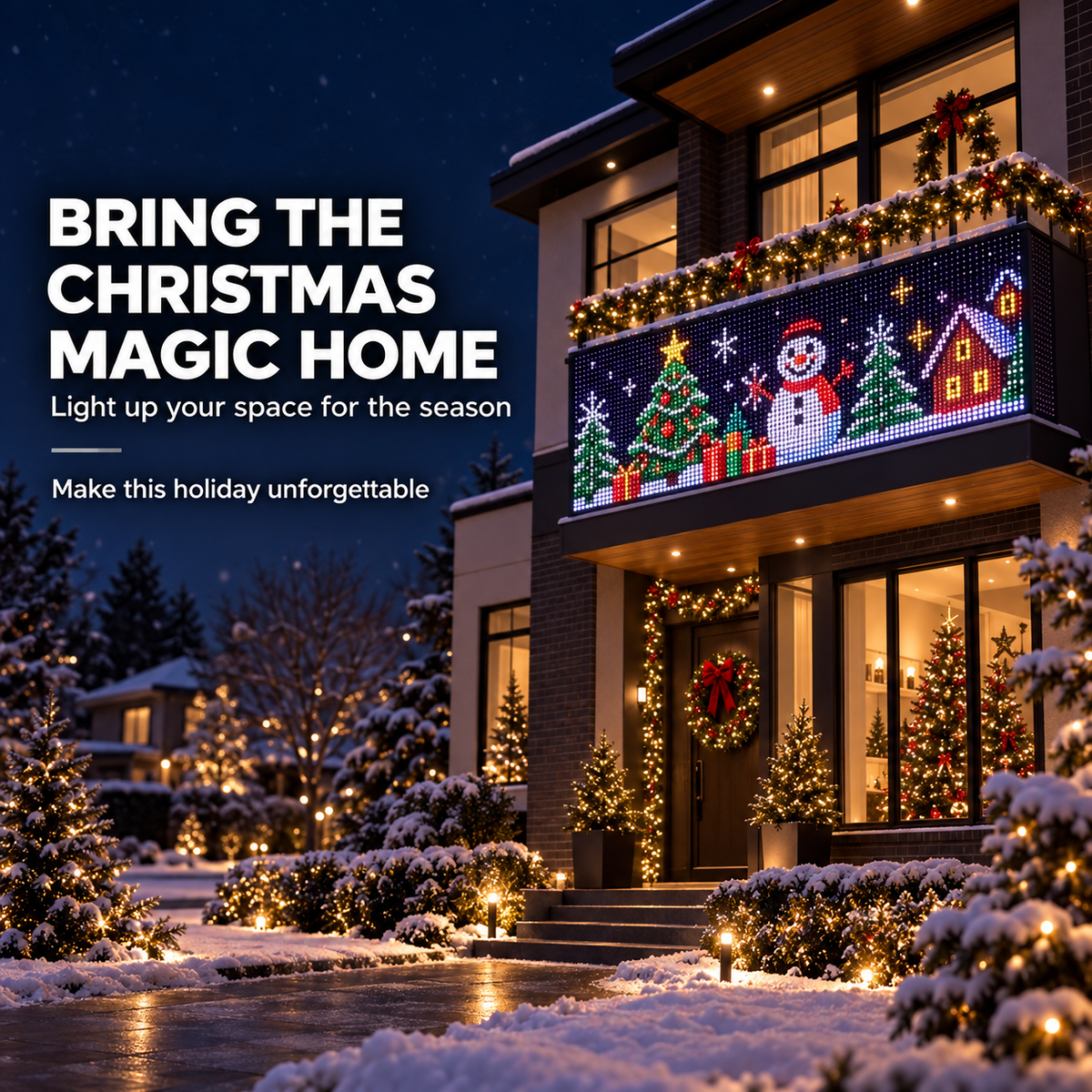 🔥LAST DAY 50% OFF -🎄 Smart RGB Pixel LED Curtain Lights | App-Controlled Dynamic Holiday Light Show for Outdoor Home Decoration